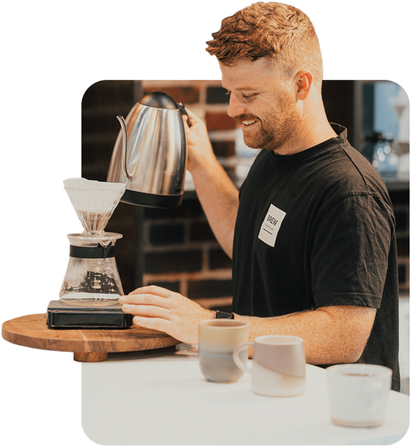 Brew Coffee Roasters passionate barista serving up delicious coffee in Perth